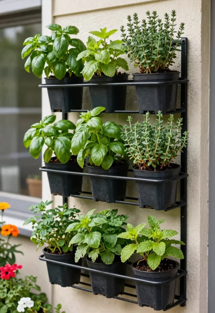 12 Space-Saving Outdoor Bodega Ideas for Your Patio - 8. Vertical Herb Gardens for Culinary Delight 1