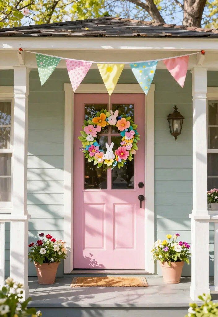 12 Spring Front Porch Ideas That Transition Easily From Winter - 2. Whimsical Seasonal Decor 1