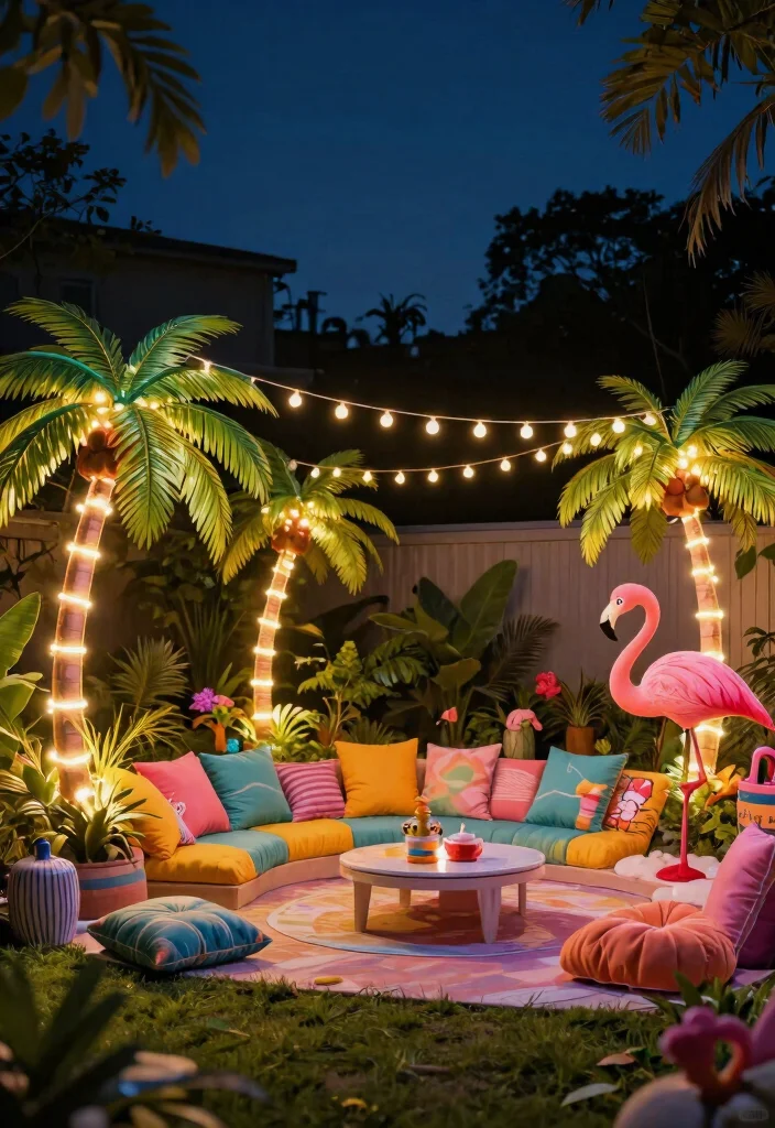 14 Backyard String Lights That Stay Up Without Drilling - 6. Tropical-Themed String Lights 1