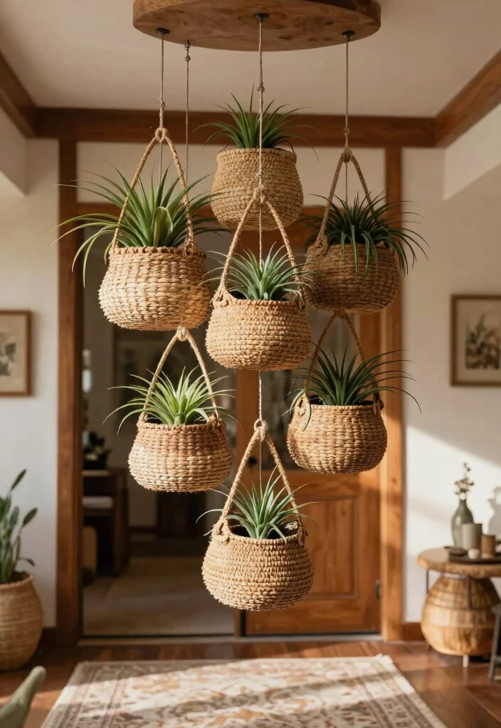 14 Ceiling Hanging Decor Ideas for Renters Who Can't Drill Into Joists - 7. Woven Wall Baskets 1