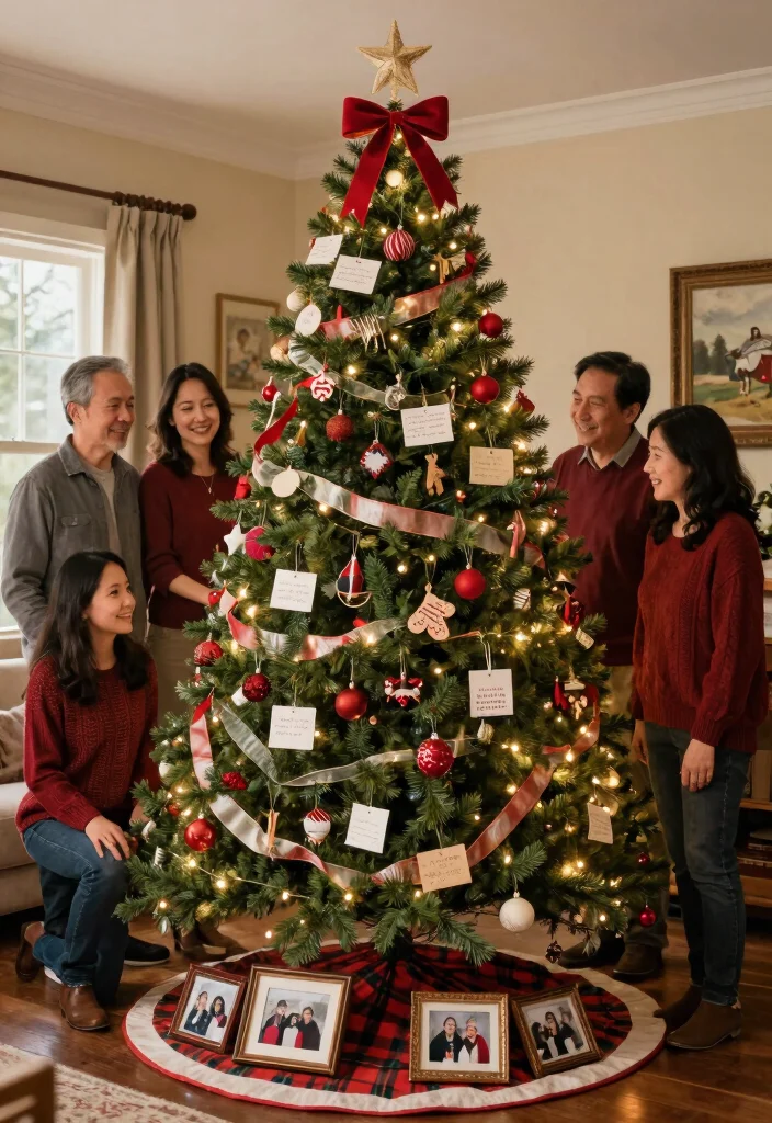 14 Farmhouse Christmas Tree Ideas That Feel Rustic Without Looking Messy - 12. Family Memories Tree 1