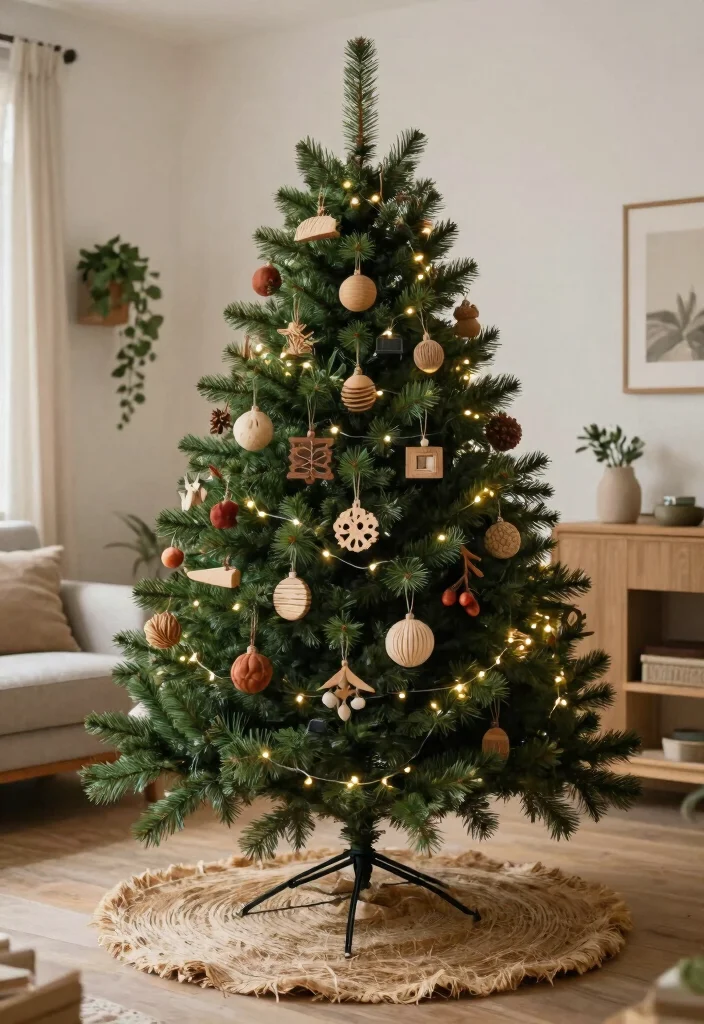 14 Farmhouse Christmas Tree Ideas That Feel Rustic Without Looking Messy - 13. Eco-Friendly Green Tree 1