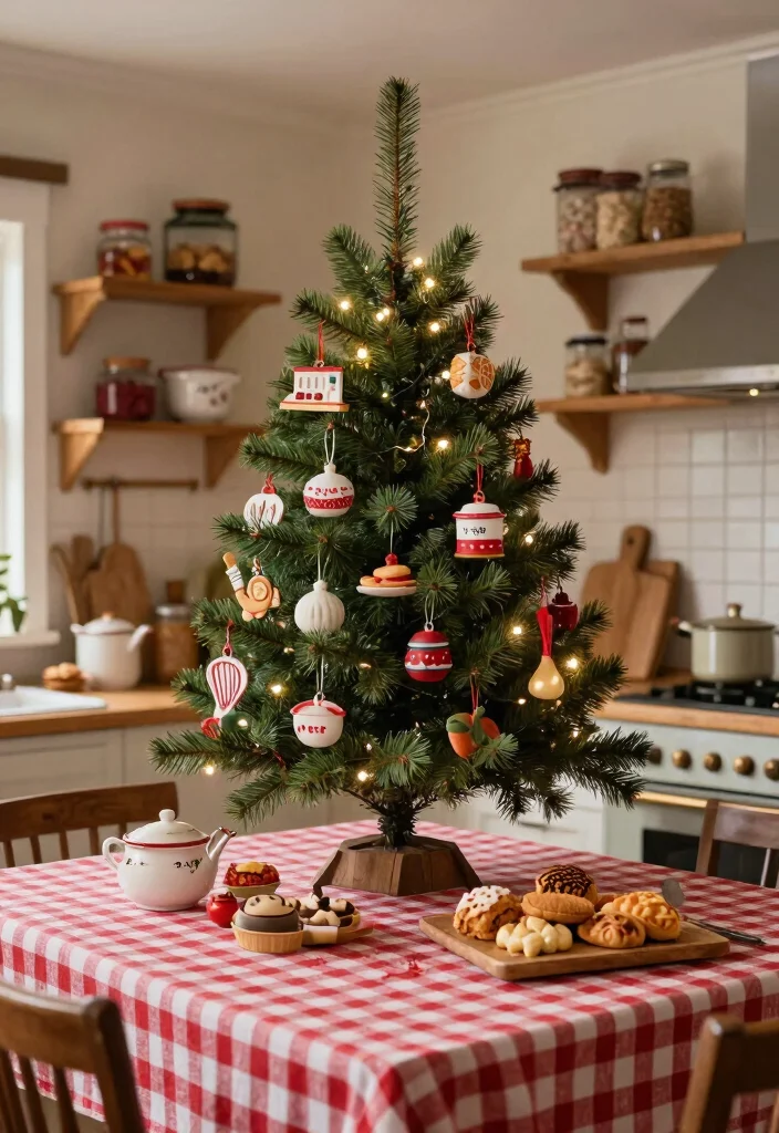 14 Farmhouse Christmas Tree Ideas That Feel Rustic Without Looking Messy - 7. Cozy Farmhouse Kitchen Tree 1