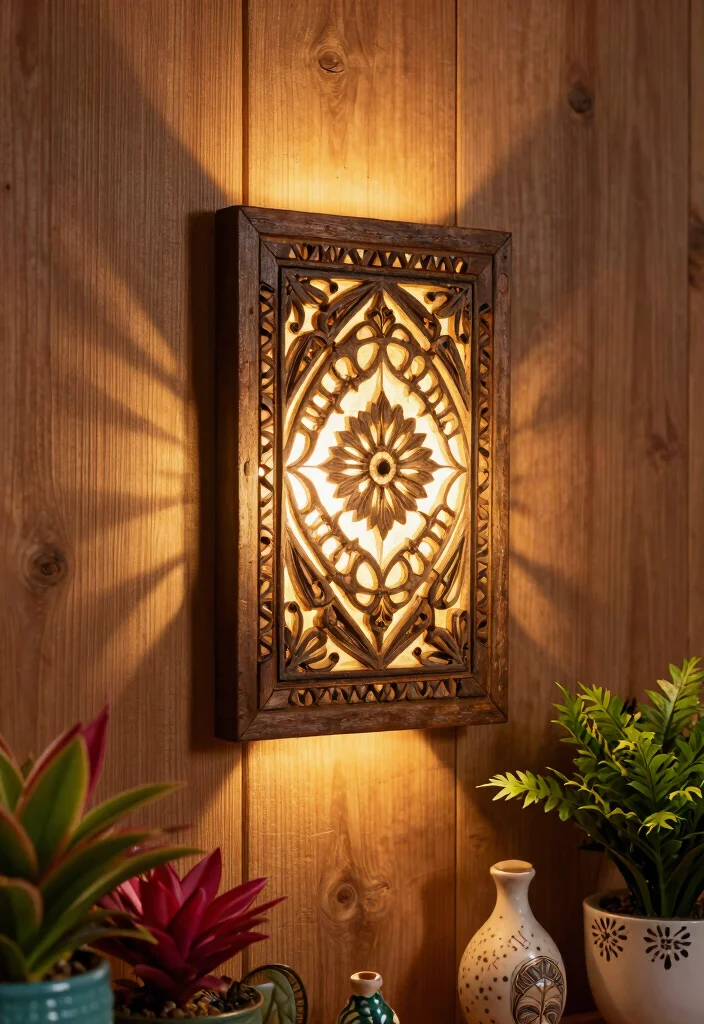 14 Farmhouse Wall Sconces That Work Without Hardwiring - 13. Rustic Wall Art Sconce 1