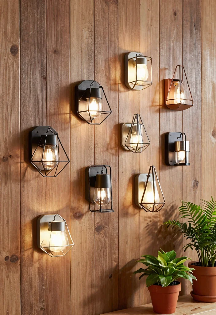 14 Farmhouse Wall Sconces That Work Without Hardwiring - 7. Unique Geometric Sconce 1