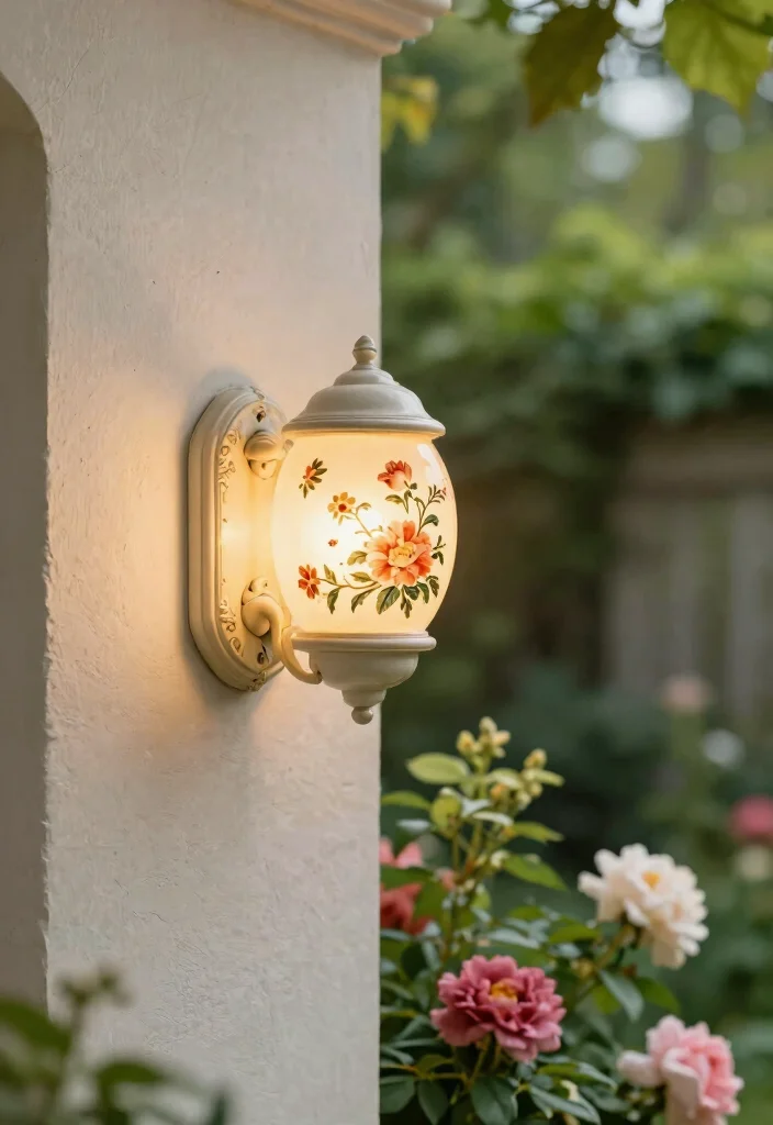 14 Farmhouse Wall Sconces That Work Without Hardwiring - 9. Vintage Floral Design Sconce 1