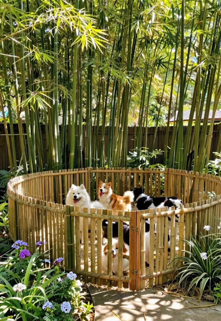 14 Outdoor Dog Runs That Give Your Pup Room Without Digging Up Grass - 8. Bamboo Fencing: A Sustainable Choice 1