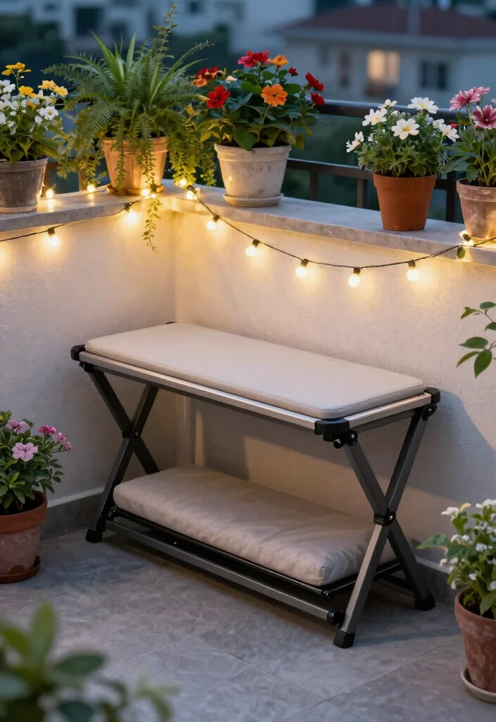 14 Outdoor Storage Bench Ideas That Keep Cushions Dry and Organized - 14. Wall-Mounted Folding Storage Bench 1