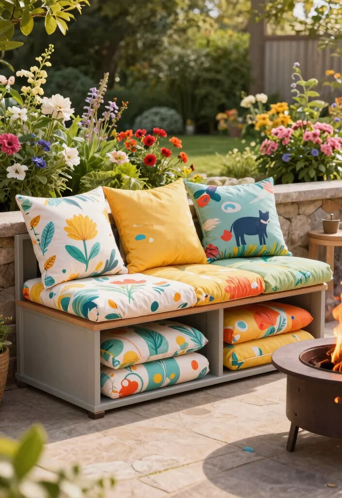 14 Outdoor Storage Bench Ideas That Keep Cushions Dry and Organized - 3. Cushioned Outdoor Storage Benches for Extra Comfort 1