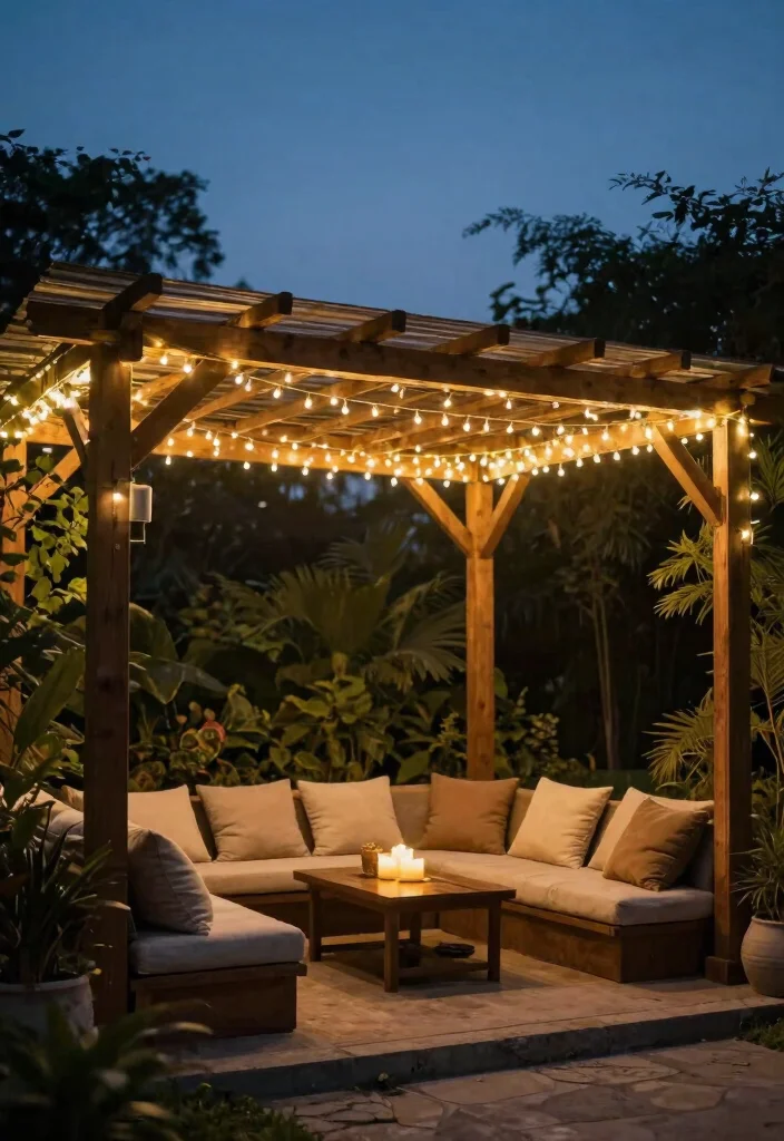 14 Pergola Decor Ideas That Add Shade Without Full Walls - 3. String Lights 1