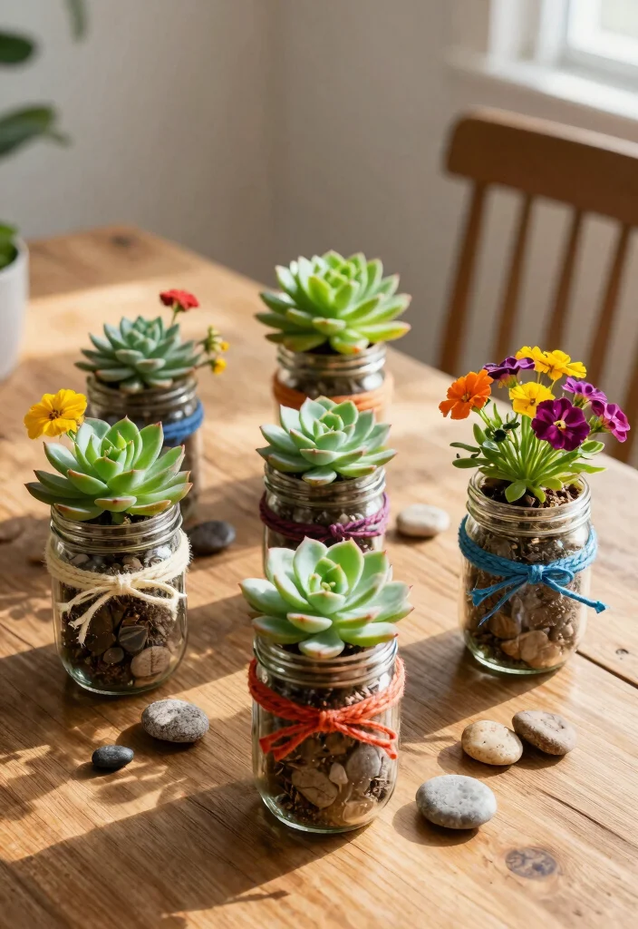 14 Planter Box Ideas on a Budget That Look High-End - 10. Budget-Friendly Mason Jar Planters 1
