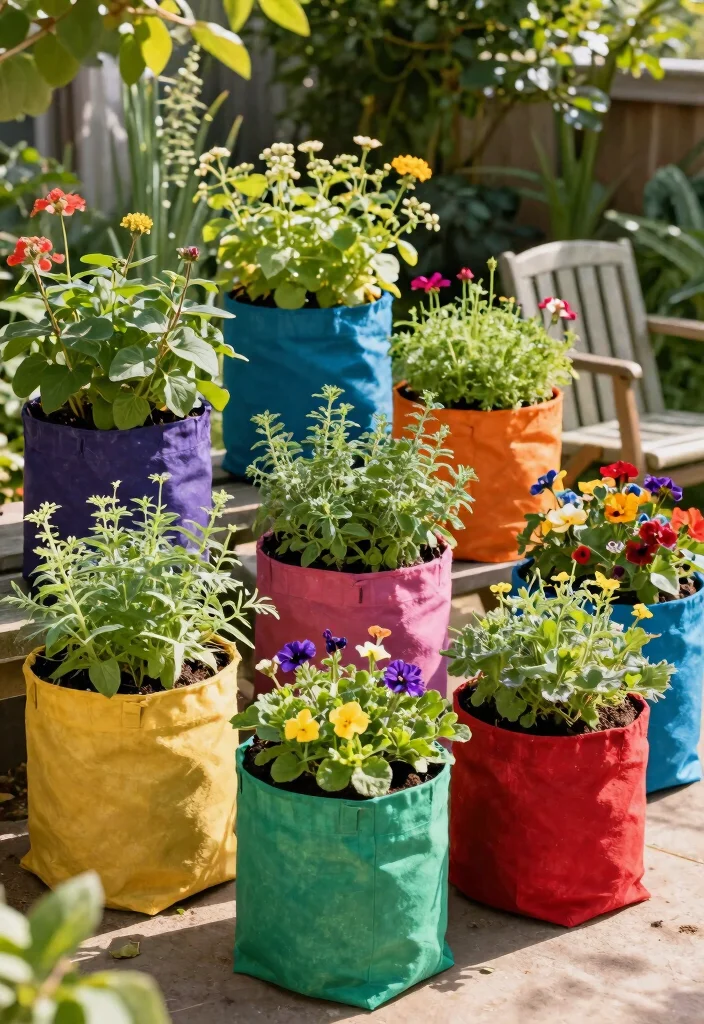 14 Planter Box Ideas on a Budget That Look High-End - 13. Fabric Planters 1