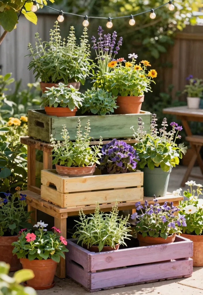 14 Planter Box Ideas on a Budget That Look High-End - 2. Tiered Herb Garden 1