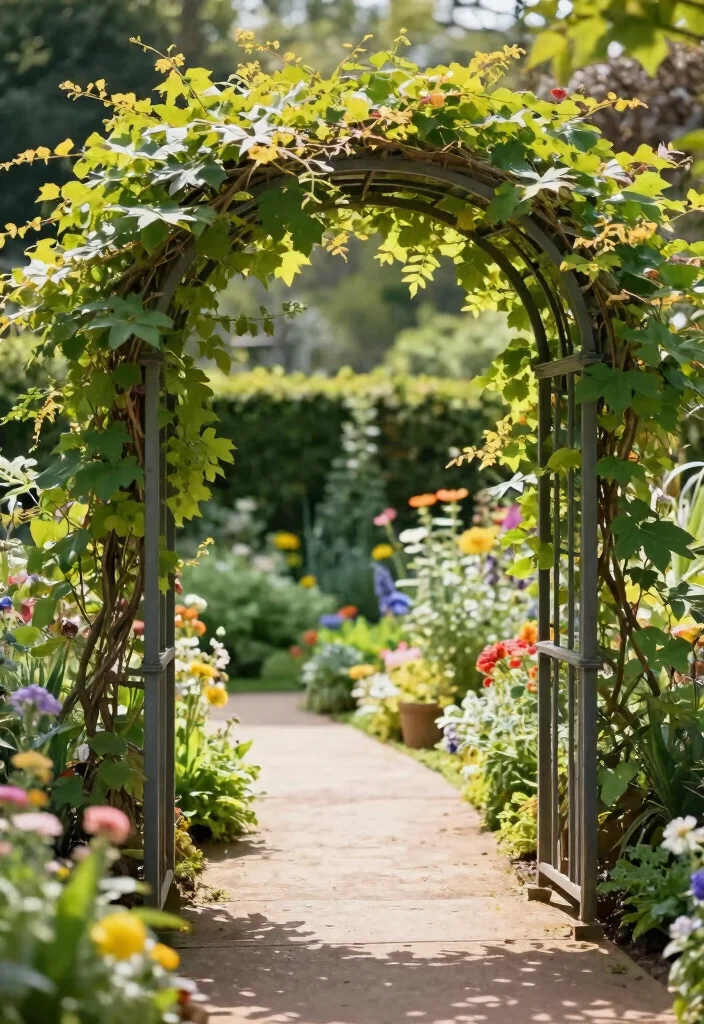 14 Sculptural Metal Patio Art That Resists Rust and Weather - 12. Classic Metal Arbors 1