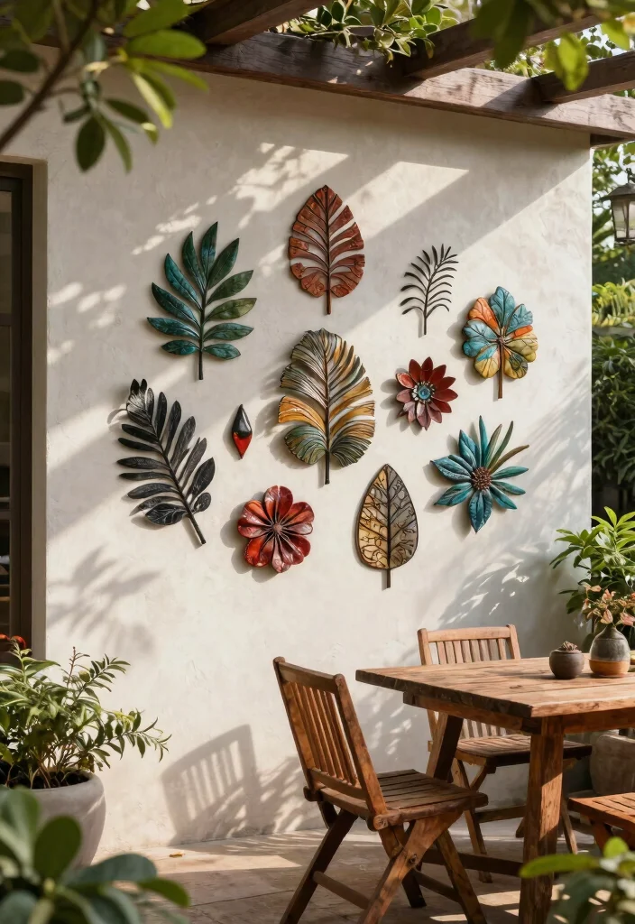 14 Sculptural Metal Patio Art That Resists Rust and Weather - 2. Elegant Metal Wall Art 1