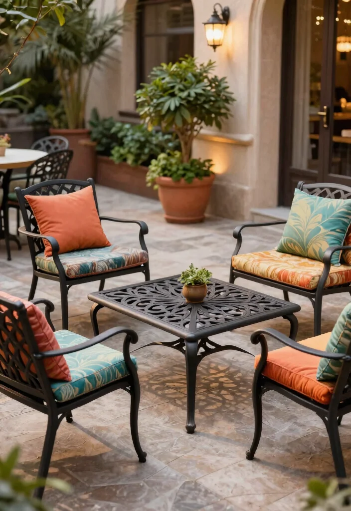 14 Sculptural Metal Patio Art That Resists Rust and Weather - 3. Functional Metal Furniture 1