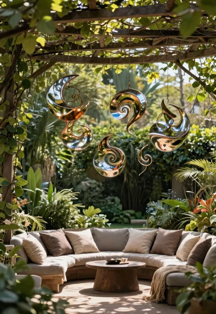 14 Sculptural Metal Patio Art That Resists Rust and Weather - 5. Hanging Metal Art 1