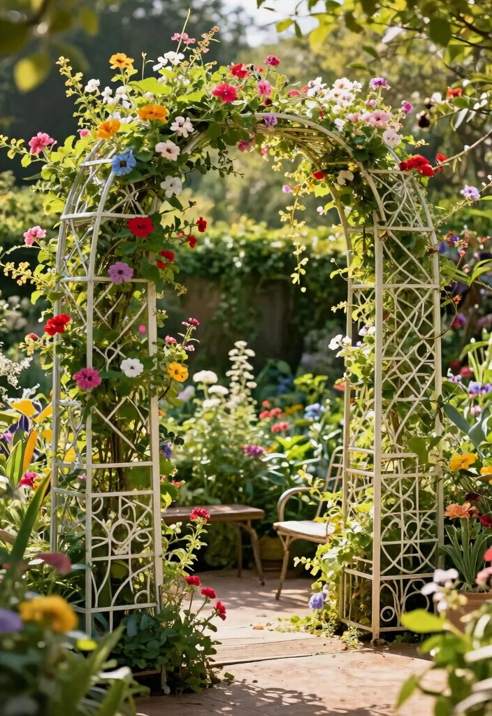 14 Sculptural Metal Patio Art That Resists Rust and Weather - 8. Unique Garden Trellises 1