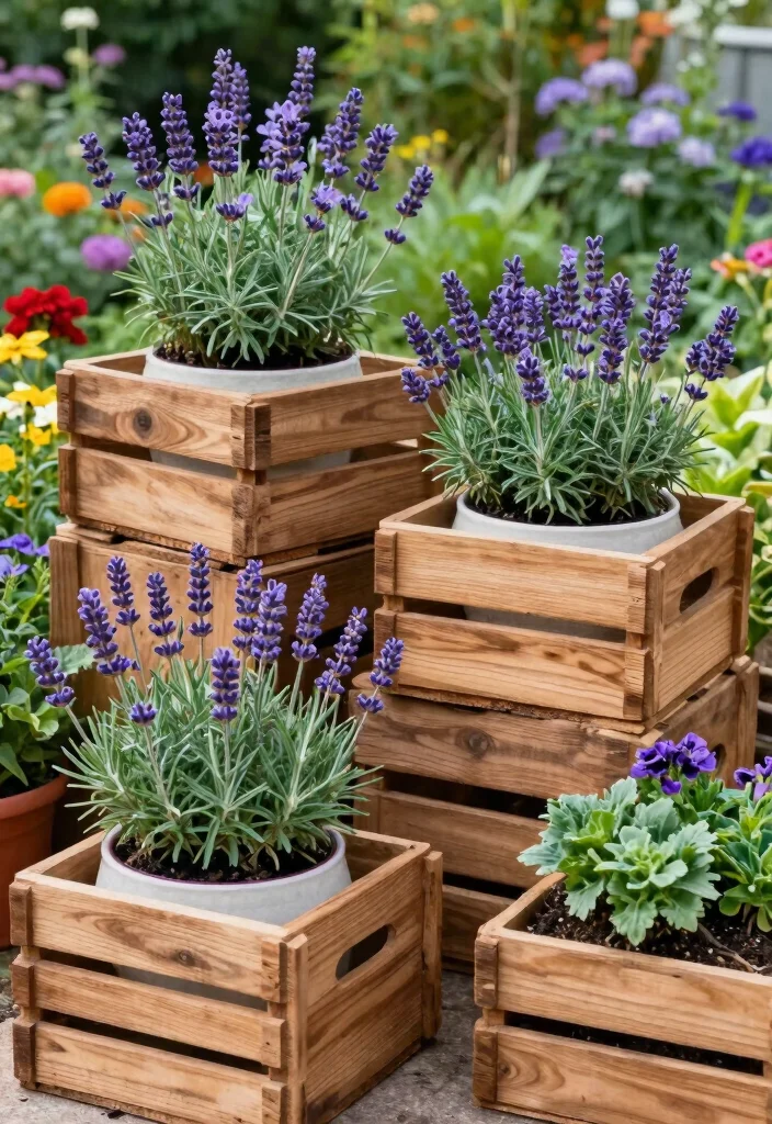 15 Dog Bowl Planter Ideas That Keep Food Off the Ground Outside - 12. Rustic Crate Dog Bowl Planters 1