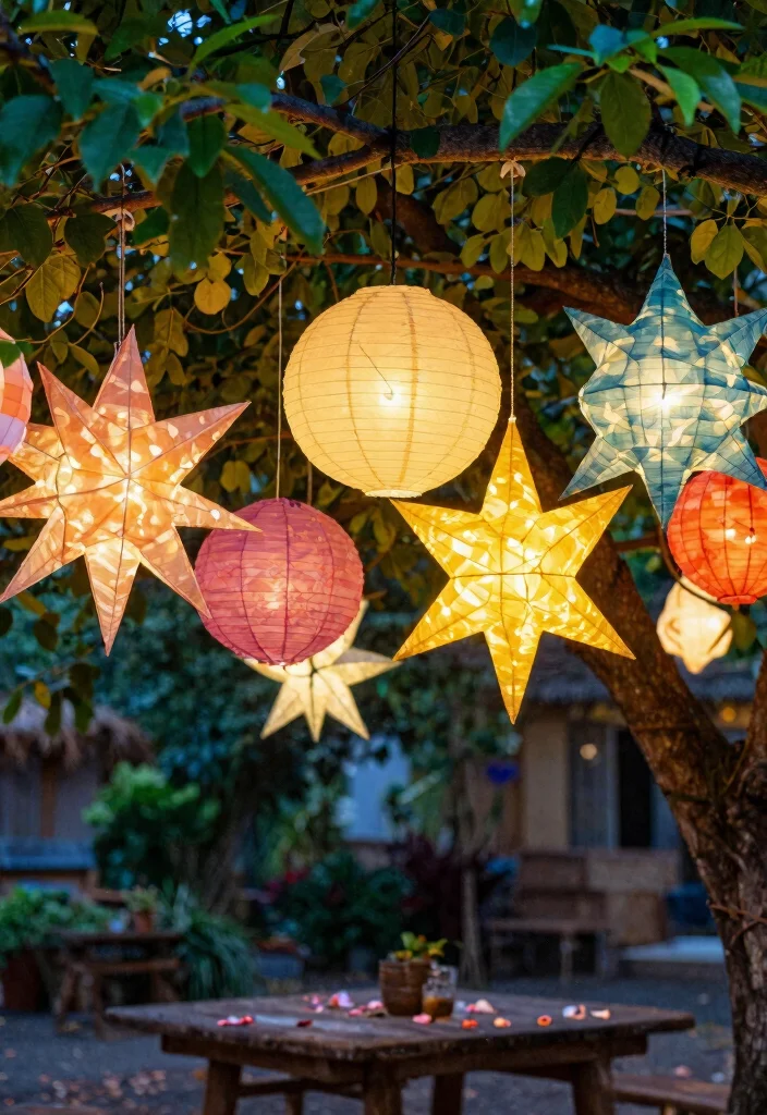 15 Festival Decorations Outdoor That Survive Wind and Rain - 1. Recycled Paper Lanterns 1