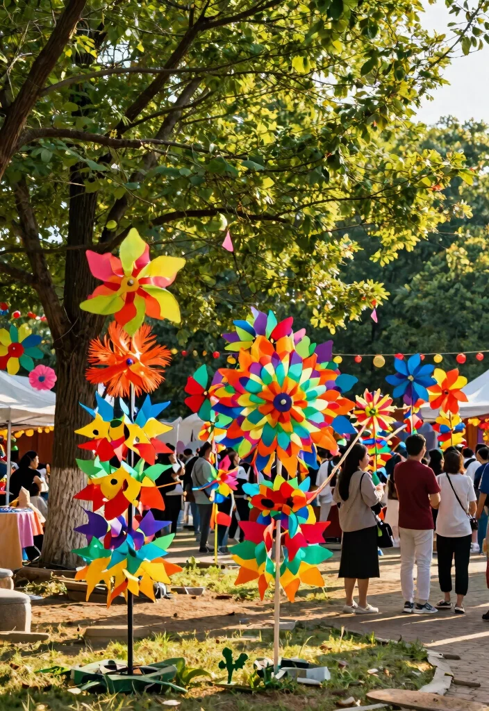 15 Festival Decorations Outdoor That Survive Wind and Rain - 15. Recyclable Wind-Spinners 1