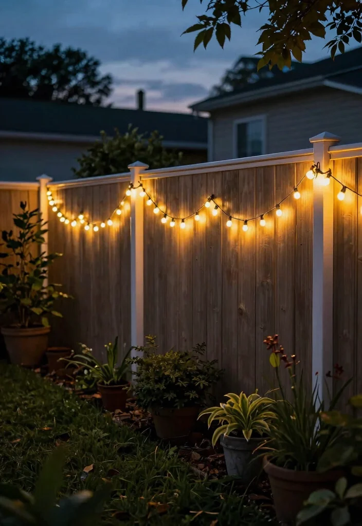 15 Festoon Lights Backyard Ideas That Hang Without Permanent Posts - 1. Utilize Your Fence for Temporary Hooks 1