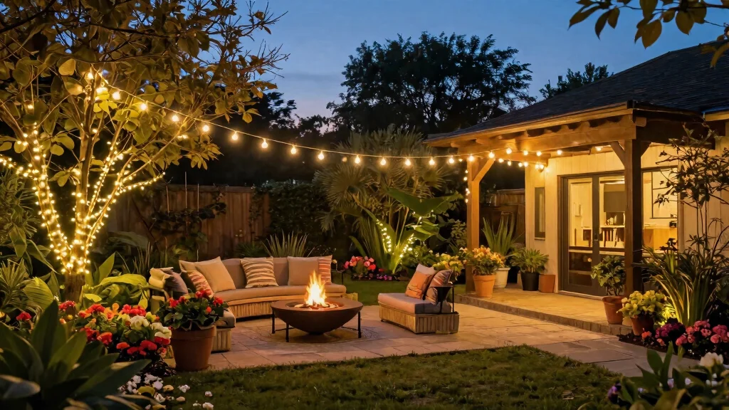 15 Festoon Lights Backyard Ideas That Hang Without Permanent Posts