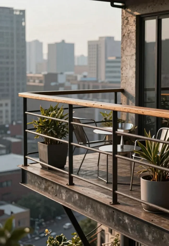 15 MS Railing Design Balcony Ideas That Meet Code and Look Modern - 12. Industrial Style Railings 1