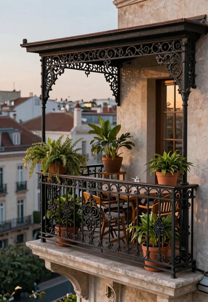 15 MS Railing Design Balcony Ideas That Meet Code and Look Modern - 14. Classic Wrought Iron Railings 1
