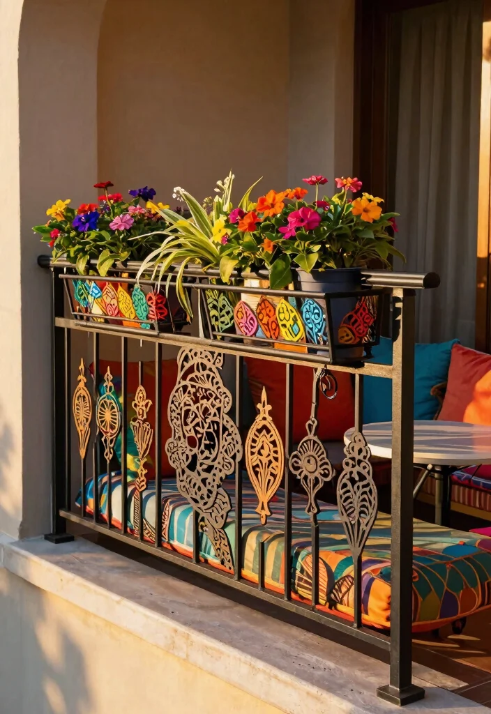 15 MS Railing Design Balcony Ideas That Meet Code and Look Modern - 3. Artistic Railing Designs 1
