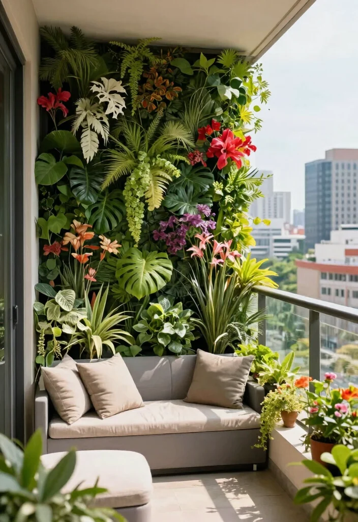 15 MS Railing Design Balcony Ideas That Meet Code and Look Modern - 6. Vertical Garden Railings 1