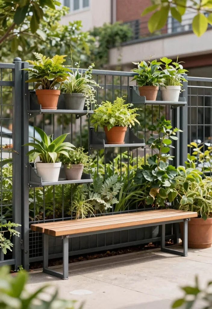 15 Metal Panel Fence Ideas That Go Up Fast and Last for Years - 13. Multi-Functional Fencing 1