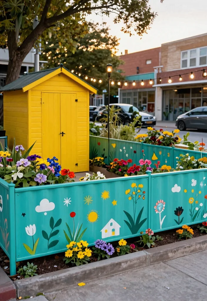 15 Metal Panel Fence Ideas That Go Up Fast and Last for Years - 4. Painted Metal Fences for Personality 1