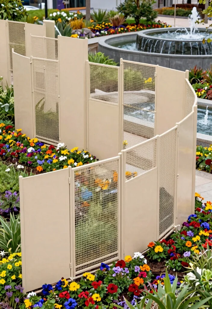 15 Metal Panel Fence Ideas That Go Up Fast and Last for Years - 6. Multi-Panel Metal Fencing 1