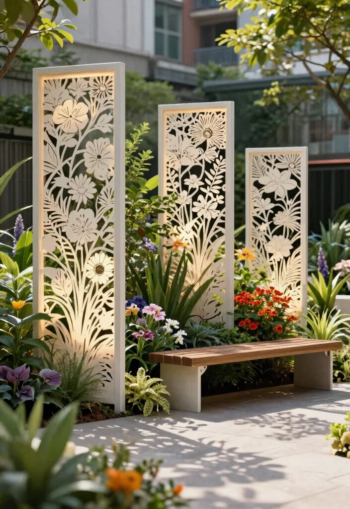 15 Metal Panel Fence Ideas That Go Up Fast and Last for Years - 9. Decorative Metal Fence Panels 1