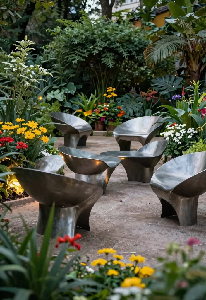 15 Metal Patio Furniture Sets That Don't Rust or Need Repainting - 10. Artistic Flair: Sculptural Metal Furniture 1