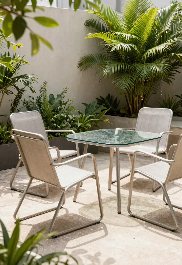 15 Metal Patio Furniture Sets That Don't Rust or Need Repainting - 5. Classic Comfort: Steel Sling Chairs 1