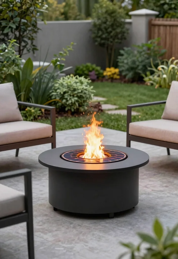 15 Simple Fire Pit Ideas for Your Backyard Without a Full Build-Out - 13. Solar-Powered Fire Pit 1
