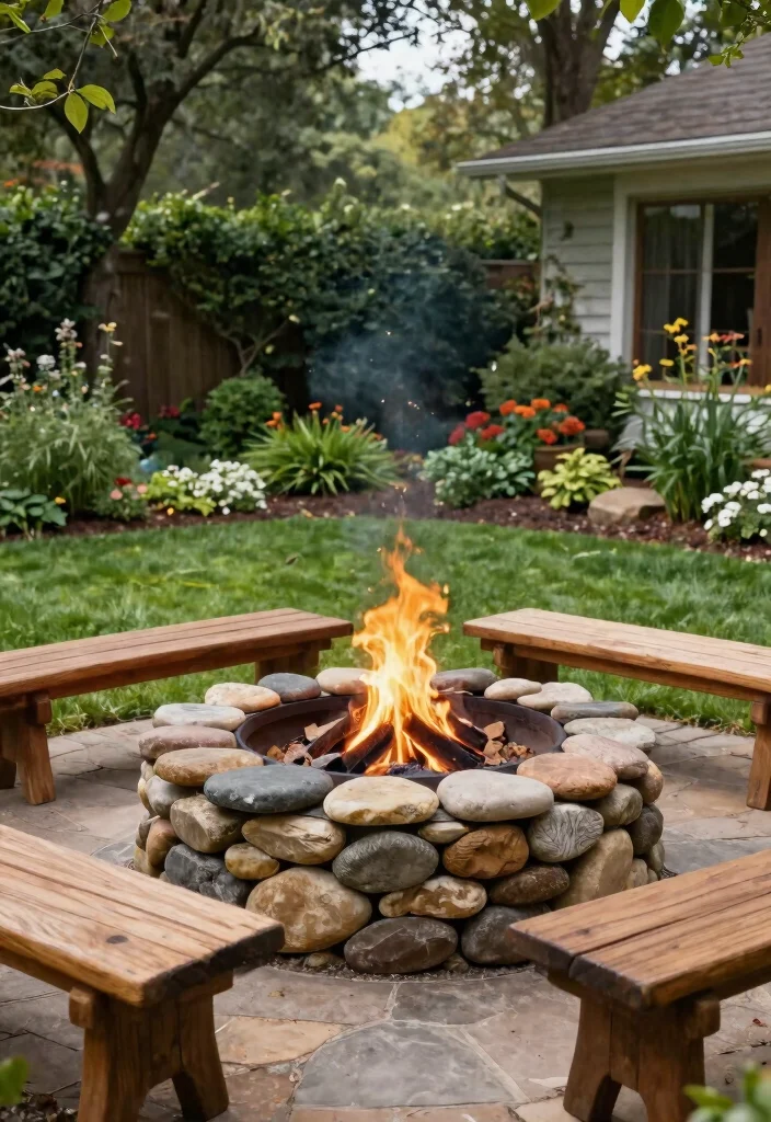 15 Simple Fire Pit Ideas for Your Backyard Without a Full Build-Out - 2. DIY Stone Fire Pit 1