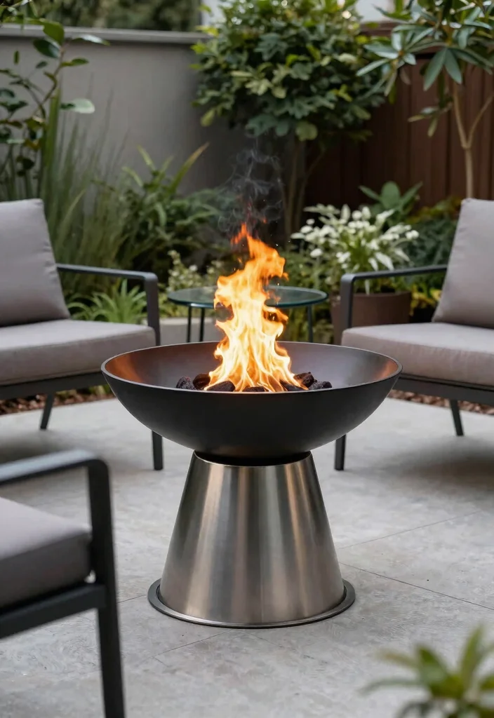15 Simple Fire Pit Ideas for Your Backyard Without a Full Build-Out - 3. Fire Bowl on Stand 1