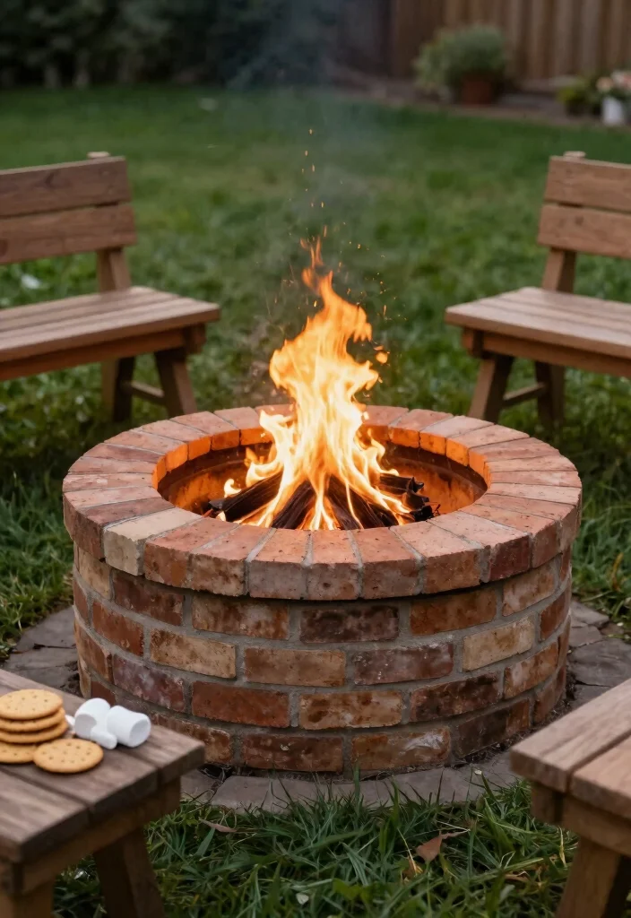 15 Simple Fire Pit Ideas for Your Backyard Without a Full Build-Out - 4. DIY Brick Fire Pit 1
