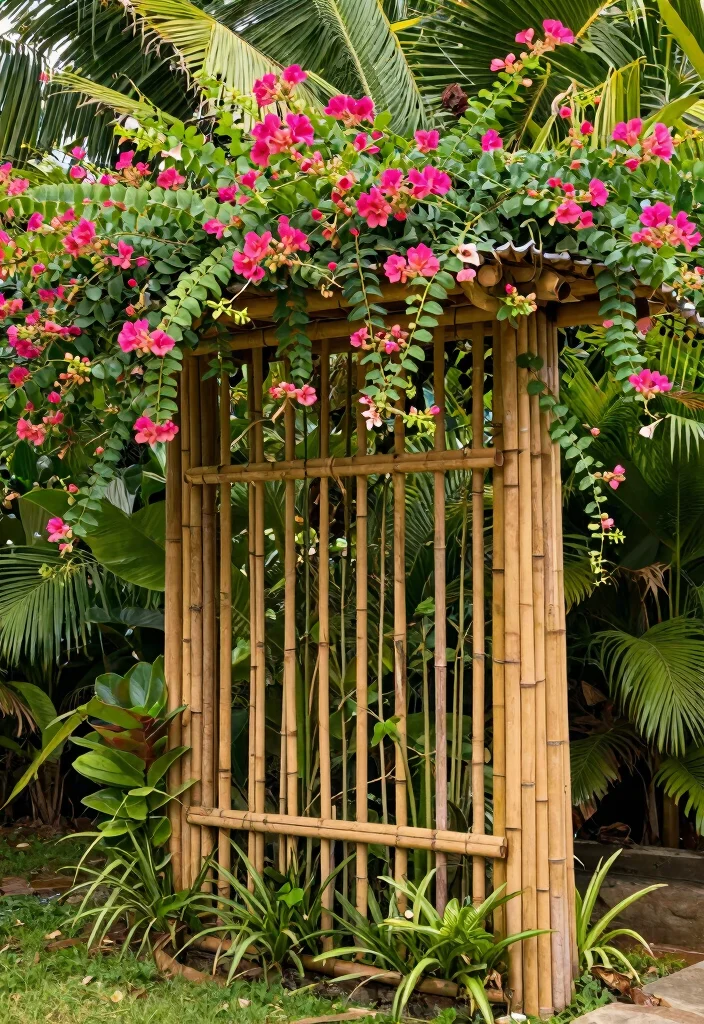 15 Trellis Fence Ideas That Add Privacy Without Blocking Light - 13. Bamboo Trellis 1
