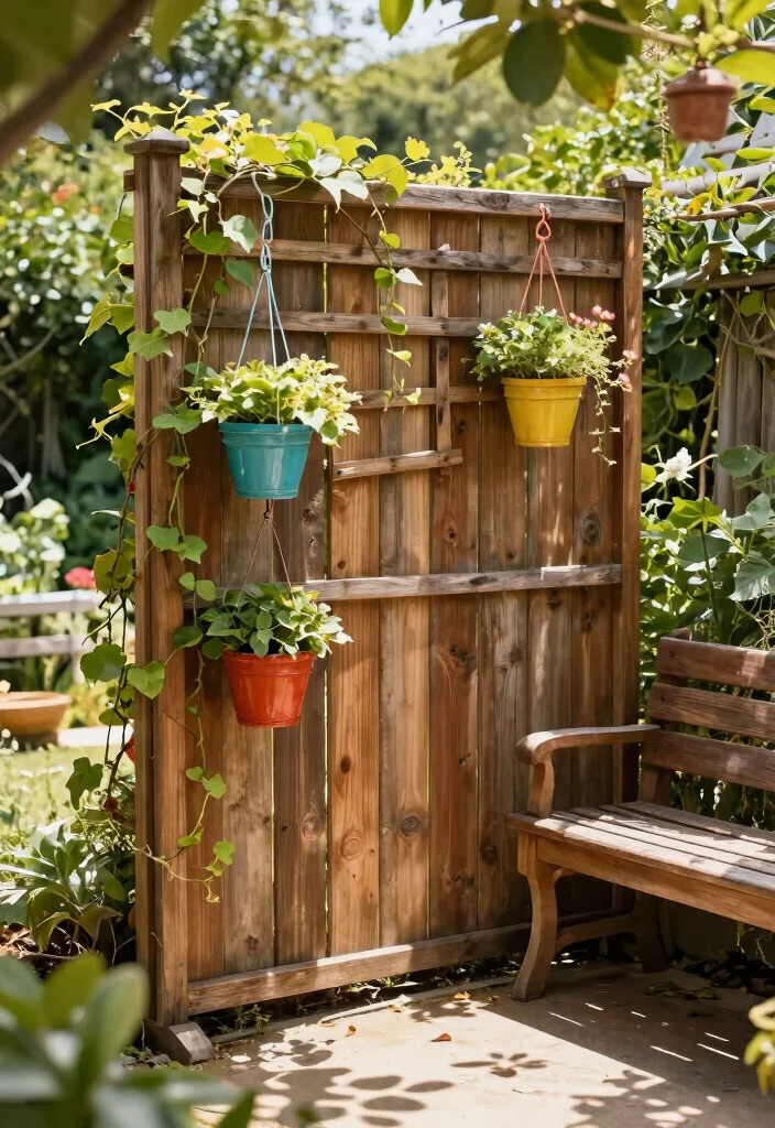 15 Trellis Fence Ideas That Add Privacy Without Blocking Light - 3. Rustic Wooden Fence Trellis 1