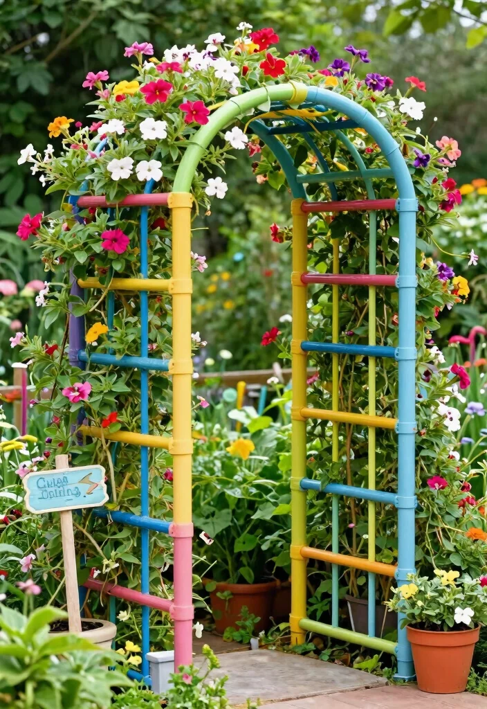 15 Trellis Fence Ideas That Add Privacy Without Blocking Light - 6. Colorful PVC Trellis 1