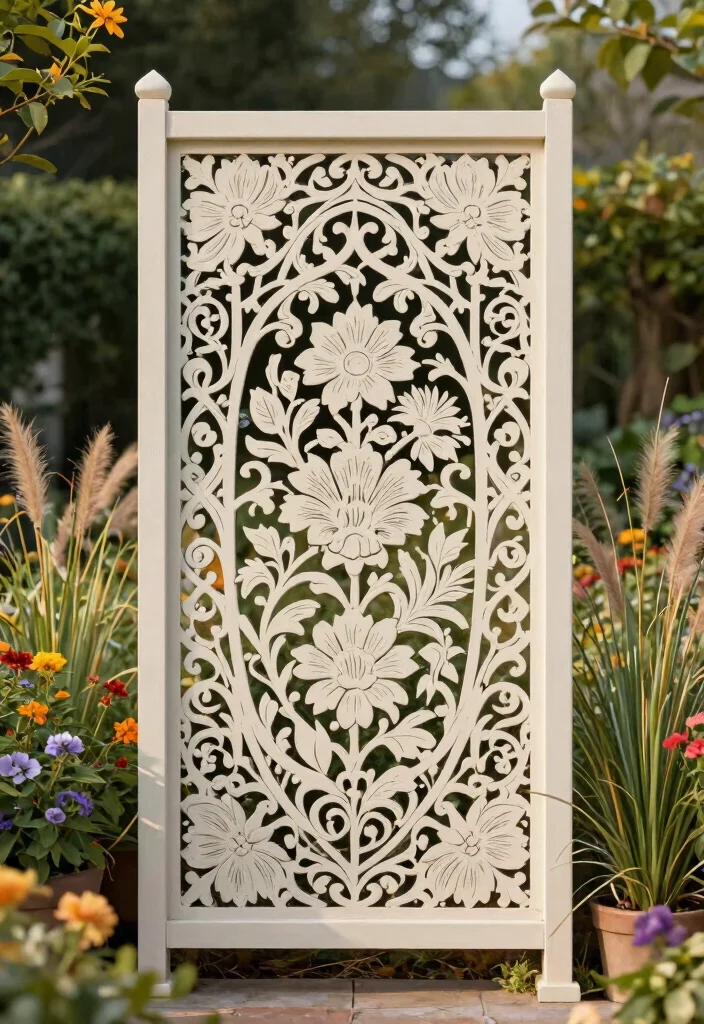 15 Trellis Fence Ideas That Add Privacy Without Blocking Light - 9. Decorative Panel Trellis 1